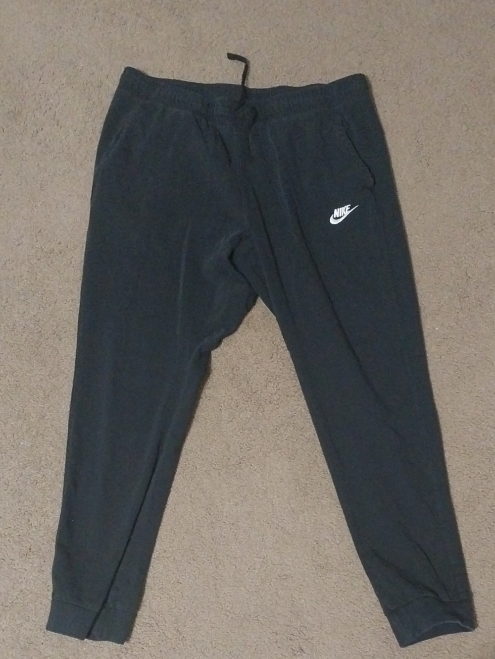 Nike Black Men's Jogger Sweatpants with White Logo